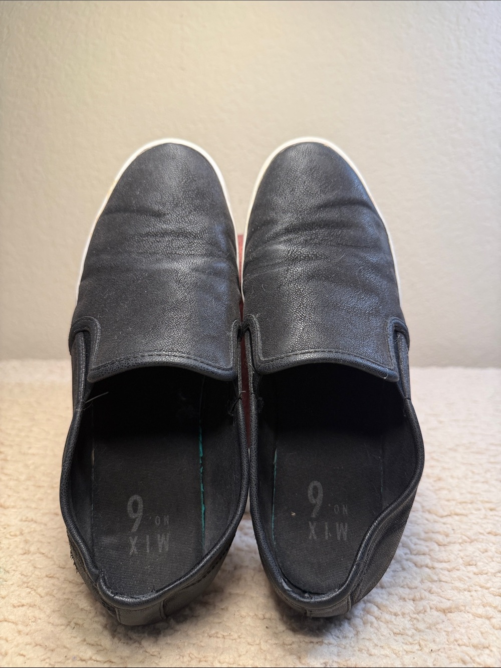 Mix No. 6 Black Slip-On Flats with White Sole